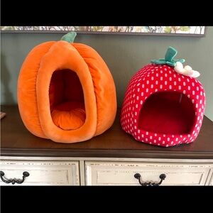 Pumpkin and Strawberry Pet Beds
